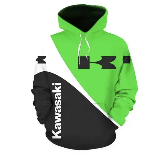 Discover Kawassakii hoodie men’s new Logo Sweatshirt Green Black Sweatshirt