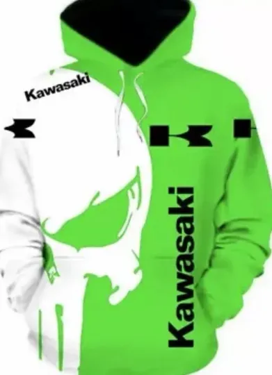 Discover Kawassakii hoodie men new Green Black Logo Sweatshirt New Hooded