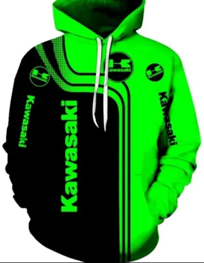 Discover Kawassakii hoodie men’s new Logo Sweatshirt Green Black Sweatshirt