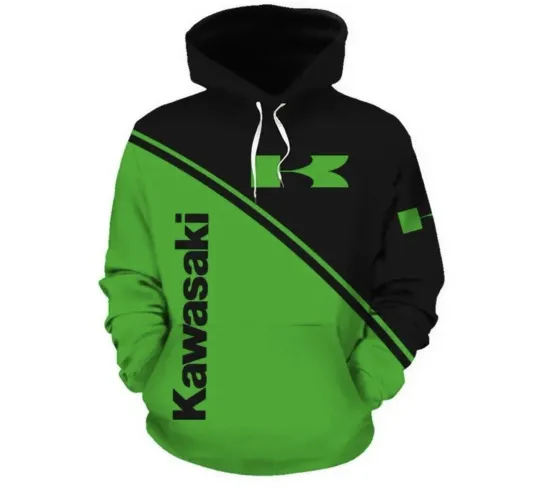 Discover Kawassakii hoodie Logo Sweatshirt Green Black Sweatshirt