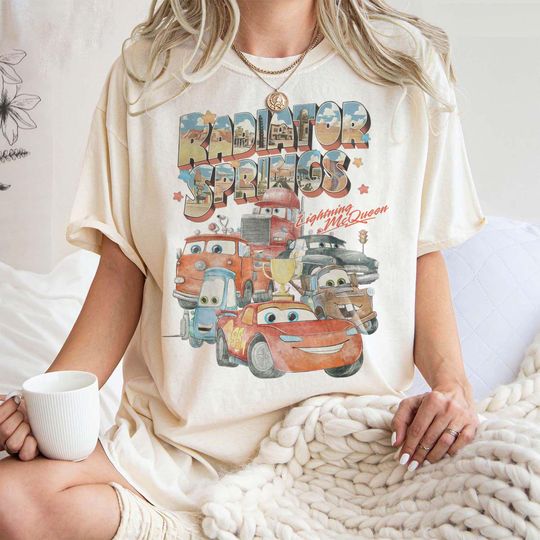 Discover Retro Comfort Colors Radiator Springs Cars Movie Shirt, Lightning McQueen Shirt, Cars Movie Disney Shirt, Disney Family Trip Shirt