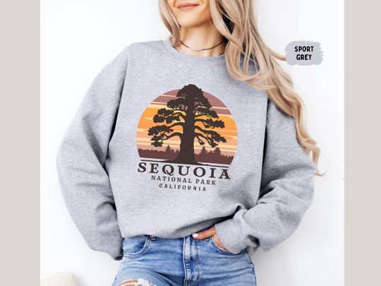 Vintage Sequoia National Park Sweatshirt, California Sweatshirt, Giant Sequoia Hiking Sweatshirt, Redwood Sweatshirt, California Trip Gift, National Park