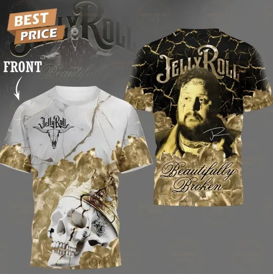 Discover Jelly Roll Beautifully 2025 3D T-shirt gifl Fan Love Music All Size