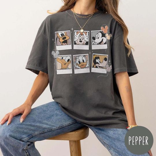 Discover Vintage Disney Mickey Polaroid Comfort Colors Shirt, Mickey and Friends Shirt, Disneyland Shirt, Disneyworld Shirt, Disney Family Shirts