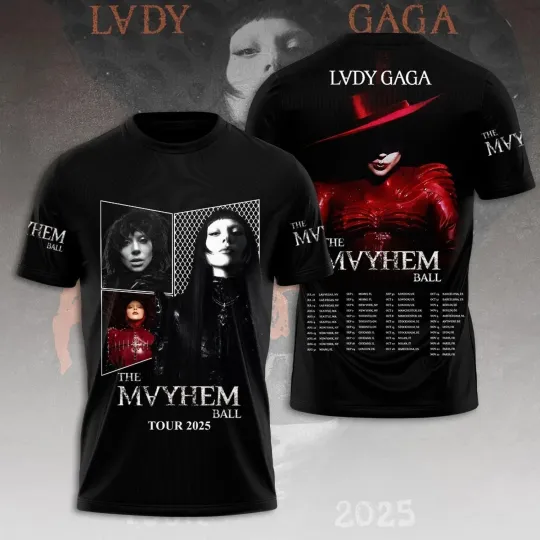 Discover Ld ga The Mayhem Ball Tour 2025 3D T-Shirt Limited Edition Fan Gift