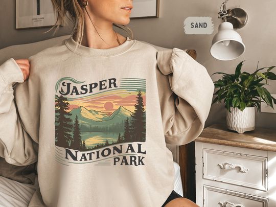 Discover Jasper National Park Sweatshirt, Vintage Jasper Sweatshirt Jasper Sweater Canadian Rockies shirt Rocky Mountains Oversized sweat Canada gift