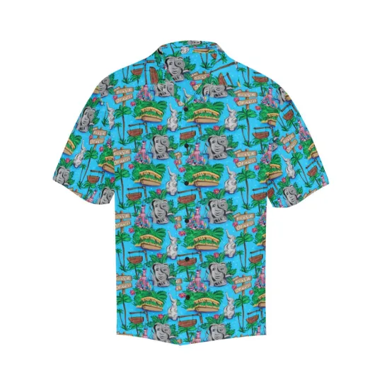 Discover Disney Jungle Cruise Back Side Of Water Blue Hawaiian Shirt