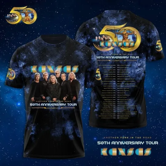 Discover Kansas Band Another Folk In The Road 50Th Anniversary 3D T-Shirt