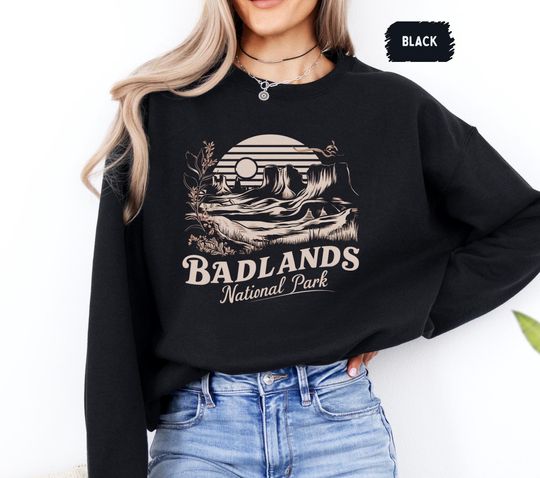Badlands National Park Sweatshirt, Unisex Crewneck Jumper, Nature Lover Gift, National Park Apparel, South Dakota Travel Clothing