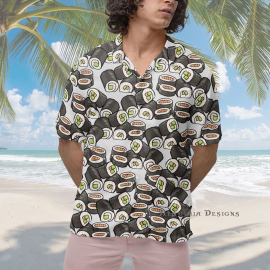 Sushi Hawaiian Shirt - Short Sleeve Japanese Food Button Down