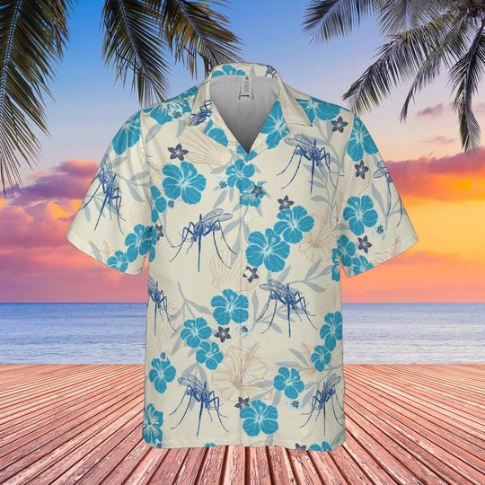 Mosquito Hawaiian Shirt Bug Print Aloha Shirt
