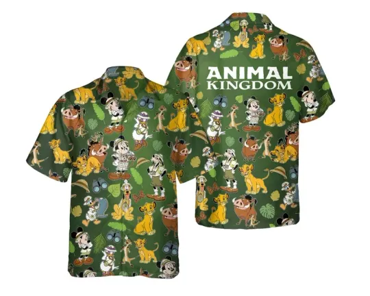 Discover Disney The Lion King Mickey & Friends Animal Kingdom Safari Mode Hawaiian Shirt