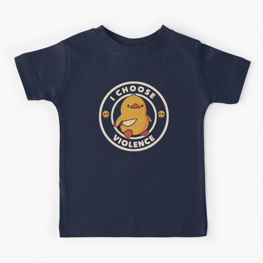 I Choose Violence Funny Duck by Tobe Fonseca Kids T-Shirt