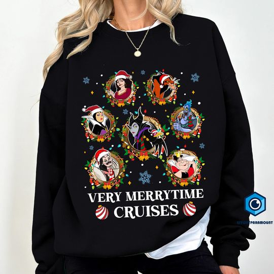 Discover Villains Very Merrytime Cruises Shirt, Disneyland Cruise Line Christmas Shirt, Villains Christmas Shirt, Christmas Cruises 2025 Shirt