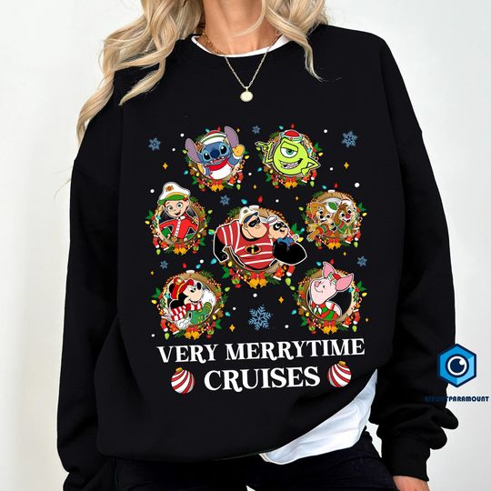 Discover Disneyland Very Merrytime Cruises Shirt, Mickey and Friends Cruise Line Christmas Shirt, Very Merry Christmas Shirt,Family Cruise Trip Shirt
