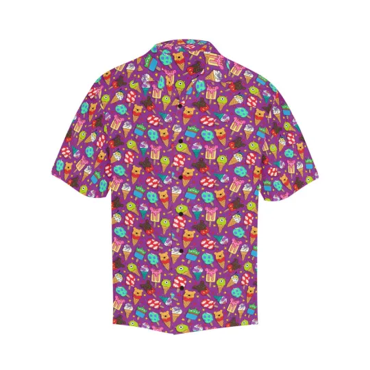 Discover Disney Character Ice Cream Purple Hawaiian Shirt