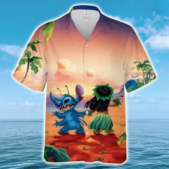 Discover Disney Lilo And Stitch Dancing Aloha Summer Beach Hawaiian Shirt