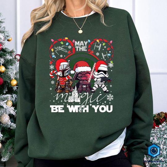 Discover StarWars Christmas Shirt, StarWars Disneyland Christmas Shirt, May The Magic Be With You, StarWars Christmas Tree Shirt,Christmas Trip Shirt