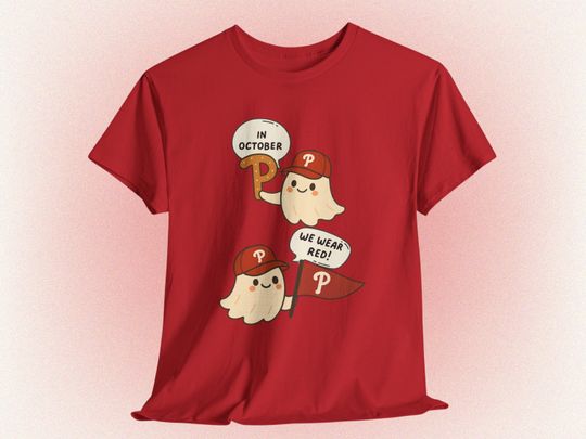 Discover Phillies Ghost Shirt or Crewneck, In October We Wear Red