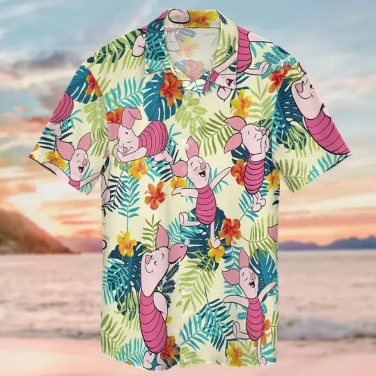 Discover Disney Piglet Winnie The Pooh Tropical Summer Hawaiian Shirt