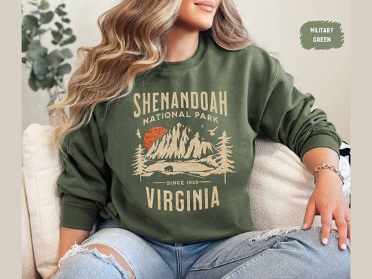 Vintage Shenandoah National Park Sweatshirt, Virginia Sweatshirt, Shenandoah National Park gifts, Retro Virginia Sweater, Hiking Souvenir gift