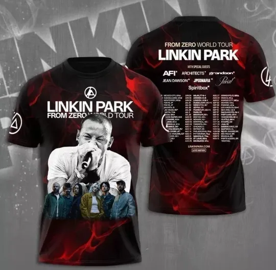 Discover From Zero Word Tour 2025 shirt Linkin Park 3D Tshirt Fan Gift New