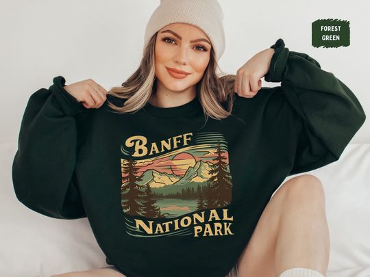 Banff National Park Sweatshirt, Vintage Banff Sweatshirt, Banff Sweater Canadian Rockies gift Rocky Mountains