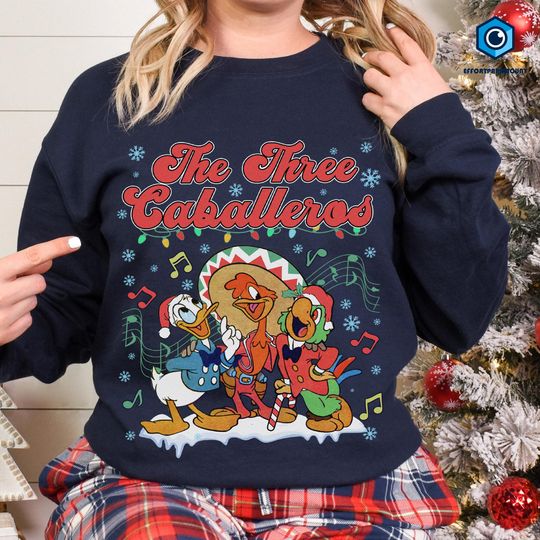 The Three Caballeros Christmas Crewneck, Vintage Christmas Shirt, Disneyland Christmas Shirt, Family Christmas Shirt, Merry Christmas