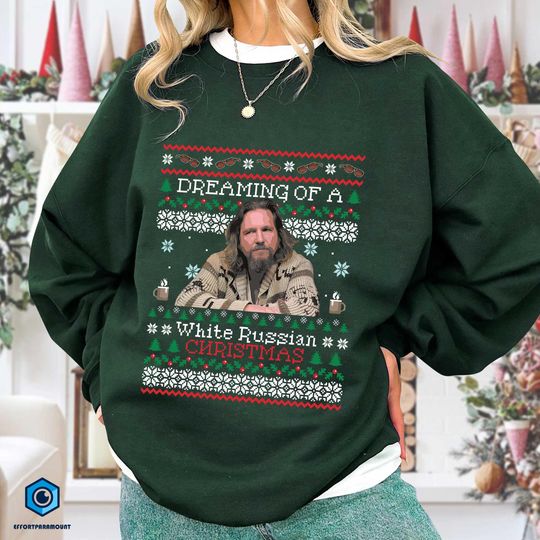 The Big Lebowski Dreaming of a White Russian Christmas Shirt, Retro Christmas Movie Shirts, Nostalgic Christmas Shirt, 90s Movies Shirt