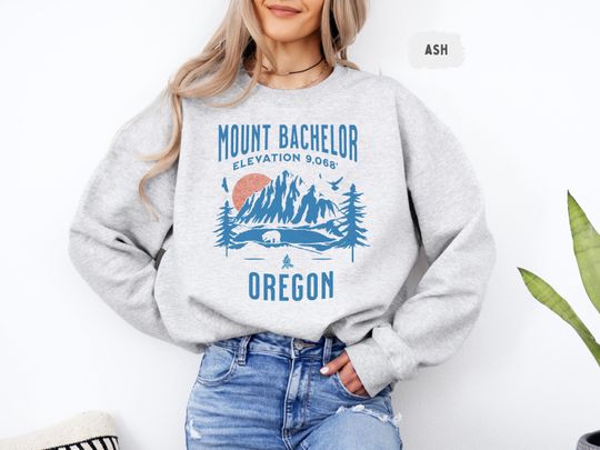 Discover Mount Bachelor Ski Sweatshirt, Winter Mountain Lover Gift, Skiing Apparel, Snowboarder Hoodie, Outdoor Adventure Jumper, Ski Resort