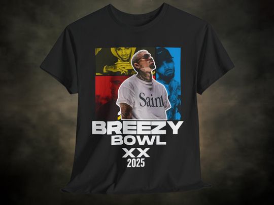 Discover Chris Brown Breezy Bowl XX 2025 Tour T-Shirt, Unisex, tour t-shirt, fan shirt, tour merch