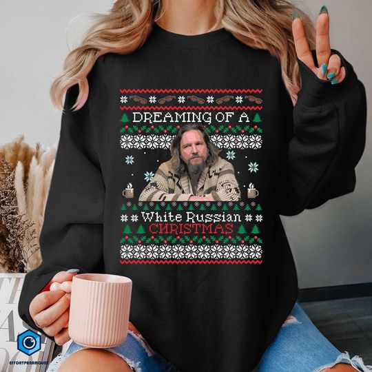 The Big Lebowski Christmas Shirt, Dreaming of a White Russian, Dad's Favorite Movie, Classic Christmas Film,Christmas Movie,90s Movies Shirt