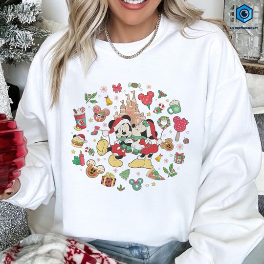 Discover Retro Mickey Minnie Gingerbread Christmas Shirt, Disneyland Christmas Shirt, Mickey Minnie Christmas Sweatshirt, Mickey Christmas Gift
