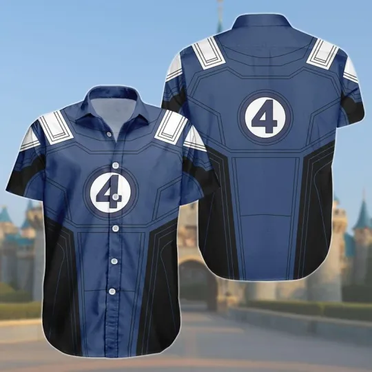 Discover Disney Fantastic Four Superhero Outfits Costume Halloween Hawaiian Shirt