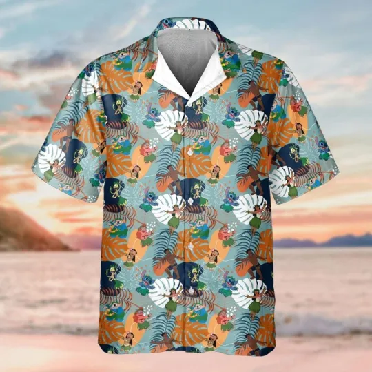 Discover Disney Lilo And Stitch Characters Movie Tropical Summer Vacation Hawaiian Shirt