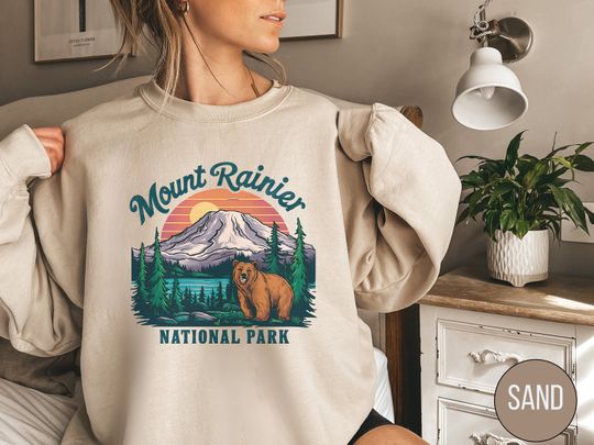 Mount Rainier National Park Sweatshirt, Vintage Washington Sweatshirt, Mount Rainier National Park gifts