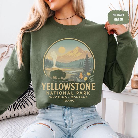 Discover Retro YStone National Park Sweatshirt, Vintage National Park Jumper, Nature Lover Sweatshirt, Gift for Hikers and Outdoor Enthusiasts
