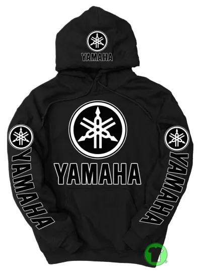 Discover Yaamaha Black Logo Black Pullover Hoodie Motocross