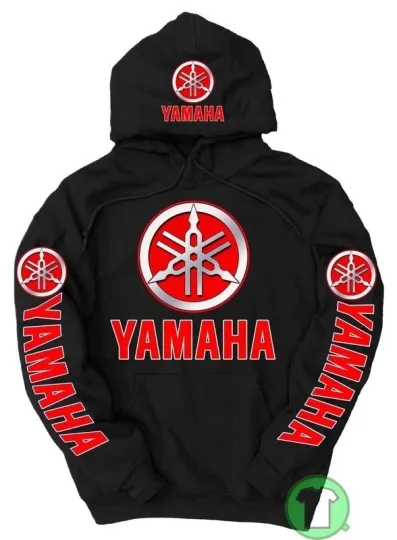 Discover Yaamaha Red Logo Black Pullover Hoodie Motocross