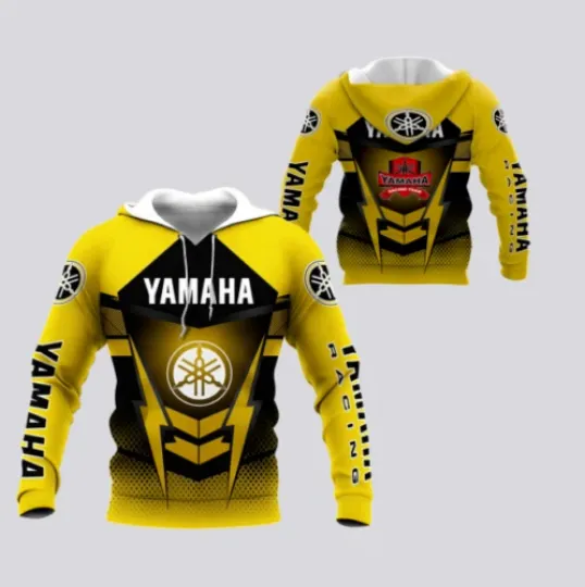 Discover All Over Printed Yaamaha Racing 3D Hoodie Ver5 Yellow