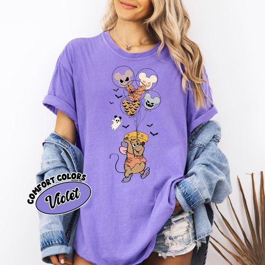 Discover Retro Cinde Gus Gus Snack Halloween Shirt, Disney Gus Gus Balloon Shirt, Disney Snack Shirt, Retro Disneyland Halloween Shirt