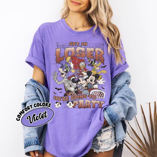 Discover Mickey and Friends Get In Loser We're Going to Party Shirt, Disney Halloween Shirt, Mickey's Not So Scary Halloween Party, Halloween Gift
