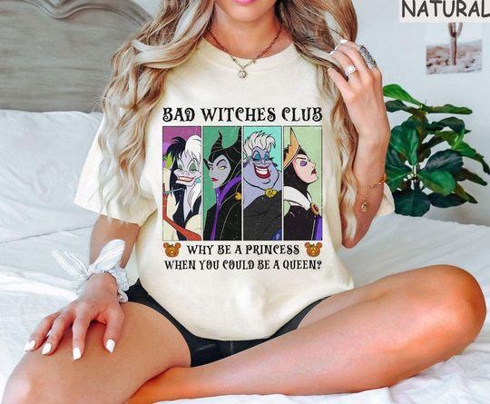 Discover Vintage Disney Villains Shirt, Disneyworld Bad Witches Club Shirt, Disney Funny Villain Shirt, Disney Villains Shirt, Disneyland  Trip Tee
