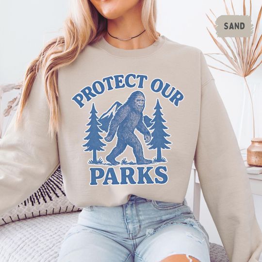 Vintage Protect our National Parks Sweatshirt, Retro Outdoor Adventure Jumper, Nature Lover Gift, Hiking Camping Shirt