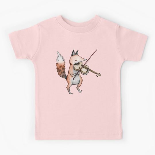 Discover Violin Fox Kids T-Shirt