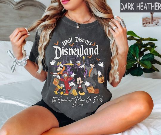 Discover Retro Disneyland Halloween Trick Or Treat Shirt, Walt Disney Disneyland Halloween, Mickey And Friends Halloween Tees, Halloween Party Shirt