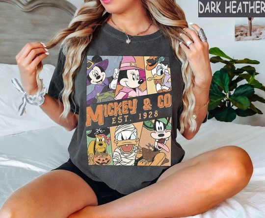 Discover Retro Mickey and Co Est.1928 Halloween Shirt, Disney Halloween, Mickey and Friends Halloweens, Disney Matching Shirt, Disneyland Trip Shirt