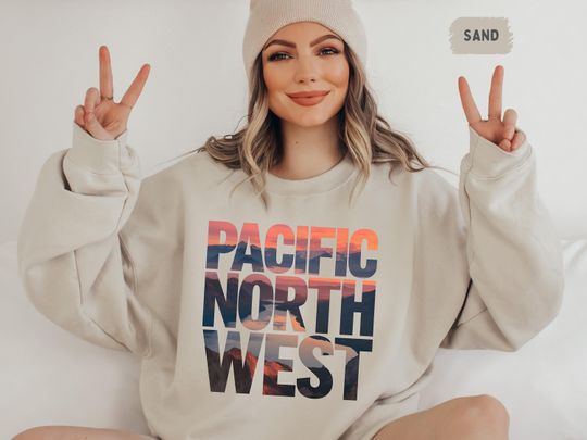 Pacific Northwest Sweatshirt, Washington Cozy Jumper, PNW Nature Sweatshirt, Mountain Cabin Apparel