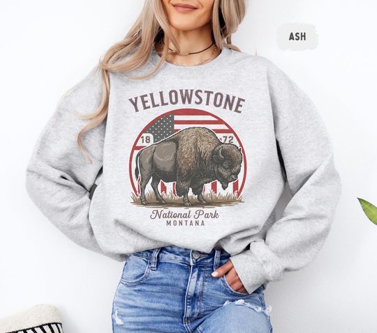 Discover Retro YStone National Park Sweatshirt, Vintage Western Sweatshirt, Hiking Adventure Jumper, Gift for Nature