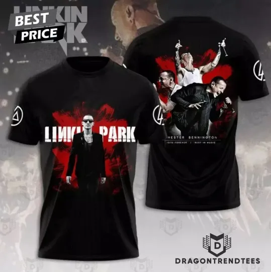 Discover Linkin Park x Chester Bennington Rest In Music 1976-Forever 3D T-Shirt
